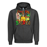 Charcoal Heather cinco de drinko Zipper Hoodie - Zillion Design Studio
