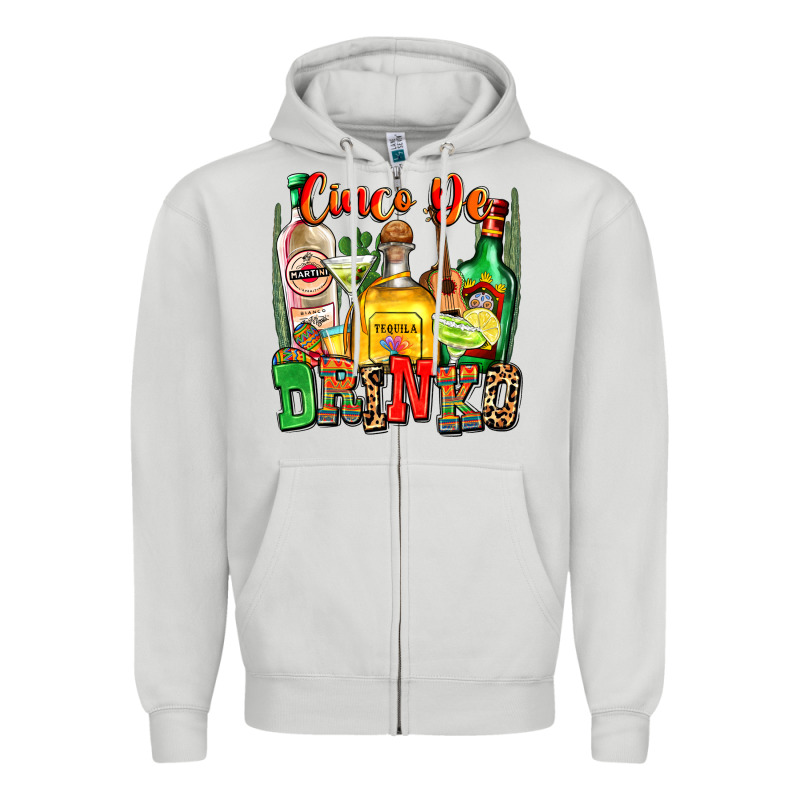Cinco De Drinko Zipper Hoodie by Zillion Design Studio | Teevron