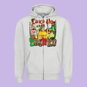 Cinco De Drinko Zipper Hoodie Designed By Zillion Design Studio