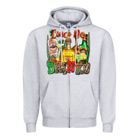 Heather Grey cinco de drinko Zipper Hoodie - Zillion Design Studio