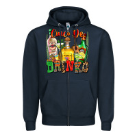 Navy cinco de drinko Zipper Hoodie - Zillion Design Studio