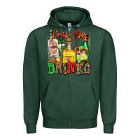 Sports Green cinco de drinko Zipper Hoodie - Zillion Design Studio