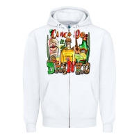 White cinco de drinko Zipper Hoodie - Zillion Design Studio