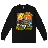 Black farm truck with farm animals Long Sleeve Tee - texasbilliewilder