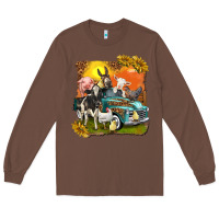 Chestnut farm truck with farm animals Long Sleeve Tee - texasbilliewilder