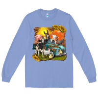 Colony Blue farm truck with farm animals Long Sleeve Tee - texasbilliewilder
