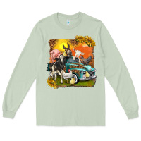 Matcha farm truck with farm animals Long Sleeve Tee - texasbilliewilder