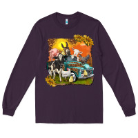 Plum farm truck with farm animals Long Sleeve Tee - texasbilliewilder