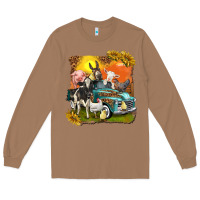 Toasted Coconut farm truck with farm animals Long Sleeve Tee - texasbilliewilder