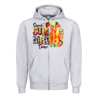 Heather Grey sweet summer time Zipper Hoodie - texasbilliewilder
