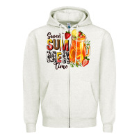 Oatmeal Heather sweet summer time Zipper Hoodie - texasbilliewilder