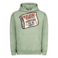 Pigment Oil Green breaking news everything will be alright Urban Hoodie - MaliasSmallBusiness
