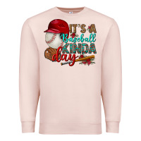 Pale Pink it's a baseball kinda day Premium Sweatshirt - BundleAndBundleShop