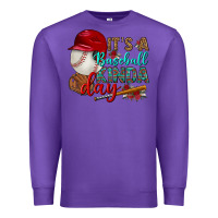Purple it's a baseball kinda day Premium Sweatshirt - BundleAndBundleShop