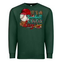 Sports Green it's a baseball kinda day Premium Sweatshirt - BundleAndBundleShop