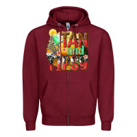 Burgundy tan and tipsy Zipper Hoodie - texasbilliewilder