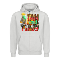 Dove Grey tan and tipsy Zipper Hoodie - texasbilliewilder
