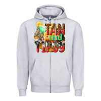 Heather Grey tan and tipsy Zipper Hoodie - texasbilliewilder