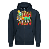 Navy tan and tipsy Zipper Hoodie - texasbilliewilder