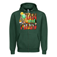Sports Green tan and tipsy Zipper Hoodie - texasbilliewilder