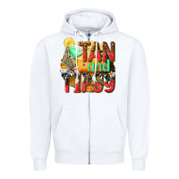 White tan and tipsy Zipper Hoodie - texasbilliewilder