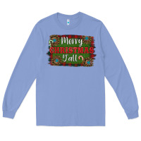 Colony Blue Merry Christmas Y'all Long Sleeve Tee - RanaPortraitStore