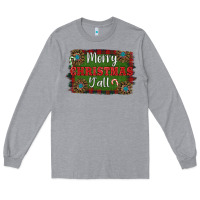 Heather Grey Merry Christmas Y'all Long Sleeve Tee - RanaPortraitStore