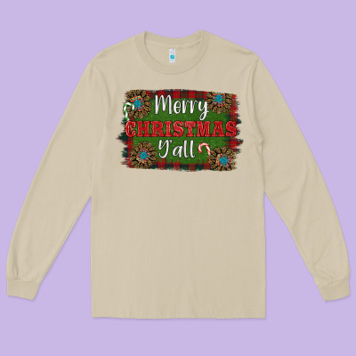 Long Sleeve Tee Merry Christmas Y'all