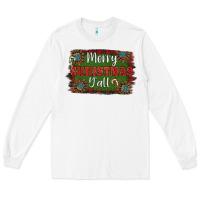 White Merry Christmas Y'all Long Sleeve Tee - RanaPortraitStore