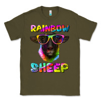 Army Green rainbow sheep suffolk sheep Classic Tee - RanaPortraitStore