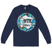 Navy Winter vibes Long Sleeve Tee - RanaPortraitStore