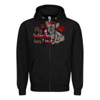 Black my valentine has paws french bulldog Zipper Hoodie - RanaPortraitStore