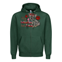Sports Green my valentine has paws french bulldog Zipper Hoodie - RanaPortraitStore
