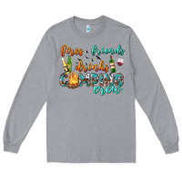 Heather Grey fires friends drinks camping crew Long Sleeve Tee - texasbilliewilder