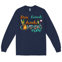 Navy fires friends drinks camping crew Long Sleeve Tee - texasbilliewilder