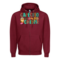 Burgundy cafecito y chisme Zipper Hoodie - Zillion Design Studio