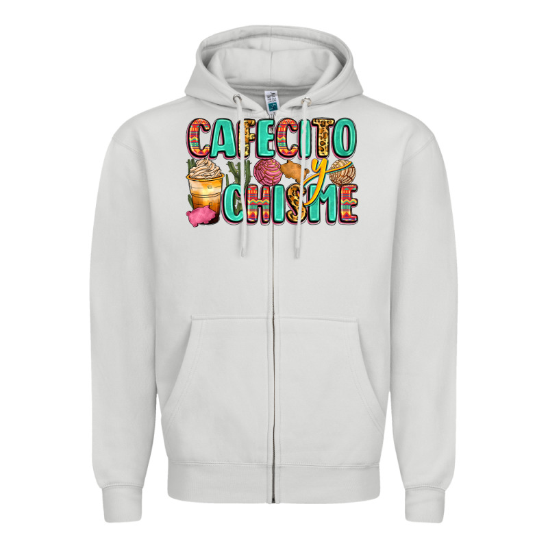 Cafecito Y Chisme Zipper Hoodie by Zillion Design Studio | Teevron