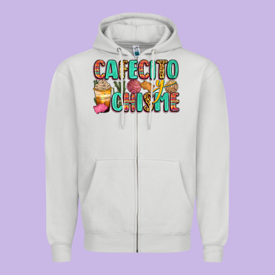 Cafecito Y Chisme Zipper Hoodie Designed By Zillion Design Studio