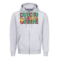 Heather Grey cafecito y chisme Zipper Hoodie - Zillion Design Studio