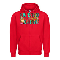 Red cafecito y chisme Zipper Hoodie - Zillion Design Studio