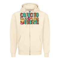 Sandshell cafecito y chisme Zipper Hoodie - Zillion Design Studio