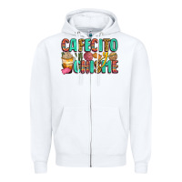 White cafecito y chisme Zipper Hoodie - Zillion Design Studio