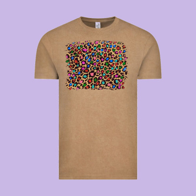 Leopard With Multiple Color Glitters Vintage Tee Designed By Artiststas