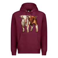Burgundy Baby Hereford Pig Premium Hoodie - LillyAllenDesigns