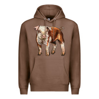 Chestnut Baby Hereford Pig Premium Hoodie - LillyAllenDesigns
