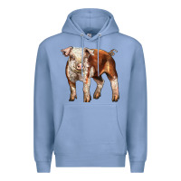 Colony Blue Baby Hereford Pig Premium Hoodie - LillyAllenDesigns
