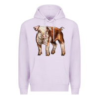 Lilac Baby Hereford Pig Premium Hoodie - LillyAllenDesigns