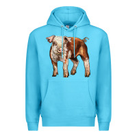 Ocean Blue Baby Hereford Pig Premium Hoodie - LillyAllenDesigns
