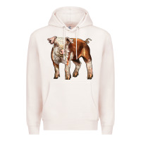 Pale Pink Baby Hereford Pig Premium Hoodie - LillyAllenDesigns