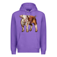 Purple Baby Hereford Pig Premium Hoodie - LillyAllenDesigns